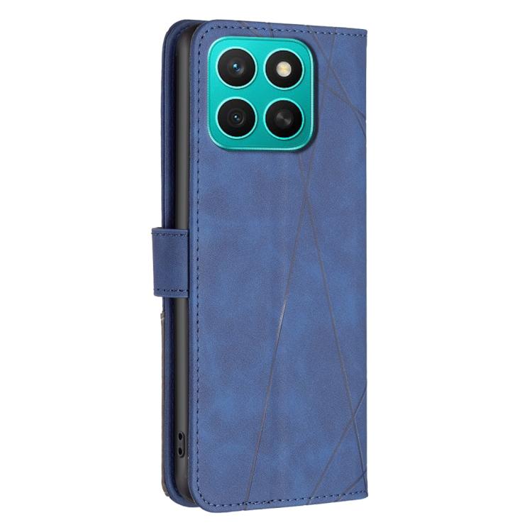 For Honor X8c 4G Magnetic Buckle Rhombus Texture Leather Phone Case