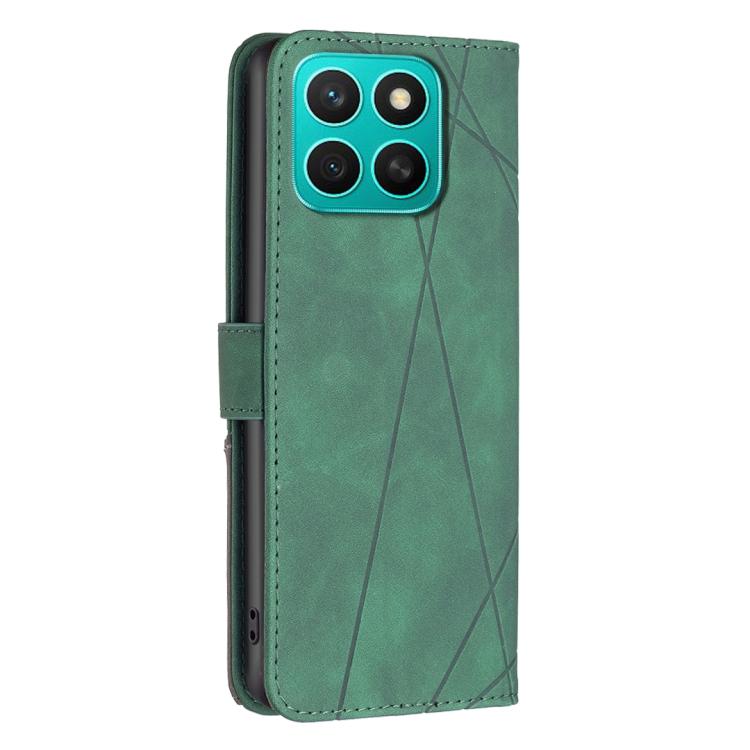 For Honor X8c 4G Magnetic Buckle Rhombus Texture Leather Phone Case