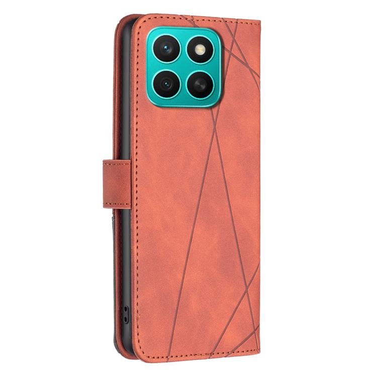 For Honor X8c 4G Magnetic Buckle Rhombus Texture Leather Phone Case