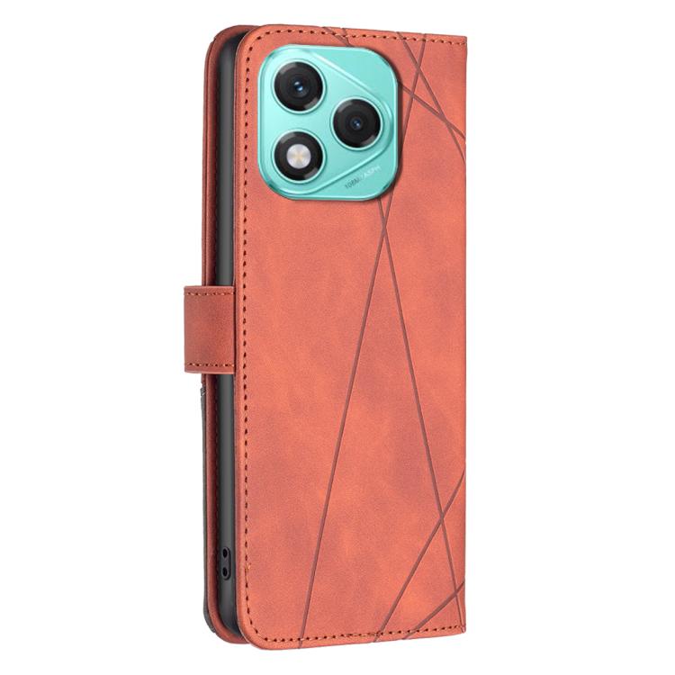 For Honor 400 Lite Global Magnetic Buckle Rhombus Texture Leather Phone Case