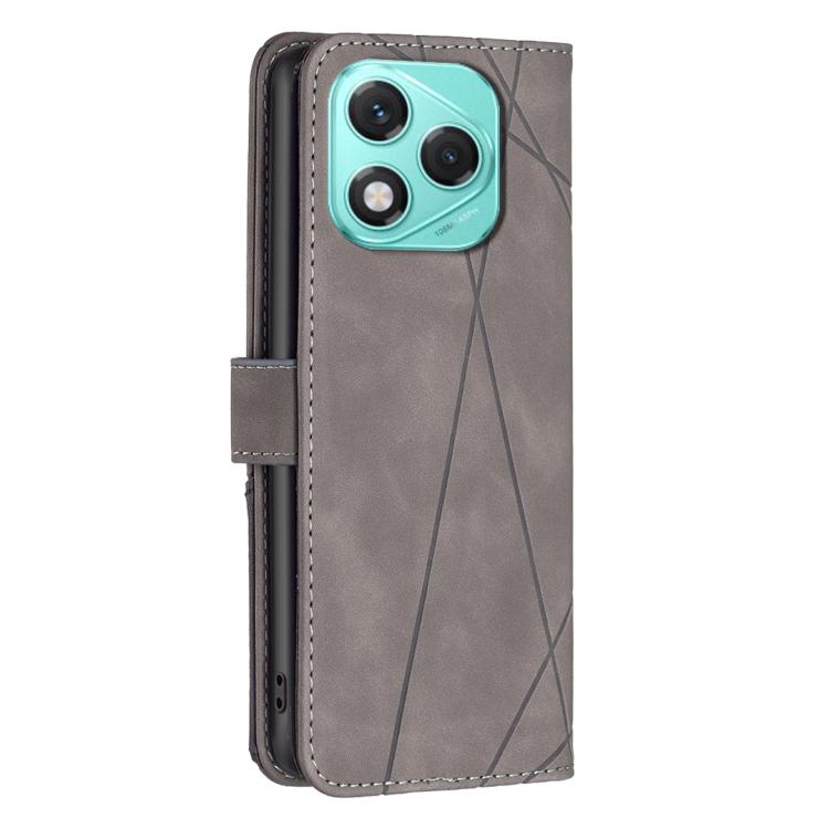 For Honor 400 Lite Global Magnetic Buckle Rhombus Texture Leather Phone Case