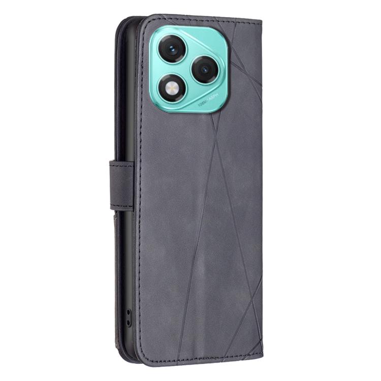 For Honor 400 Lite Global Magnetic Buckle Rhombus Texture Leather Phone Case