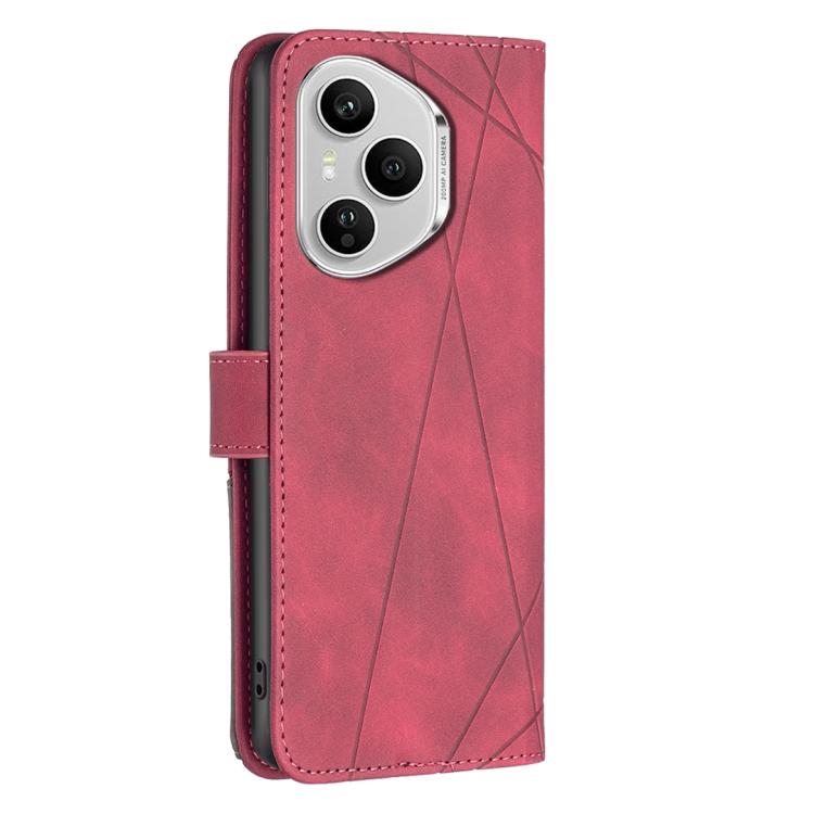 For Honor 400 Pro Global 160.8mm Magnetic Buckle Rhombus Texture Leather Phone Case