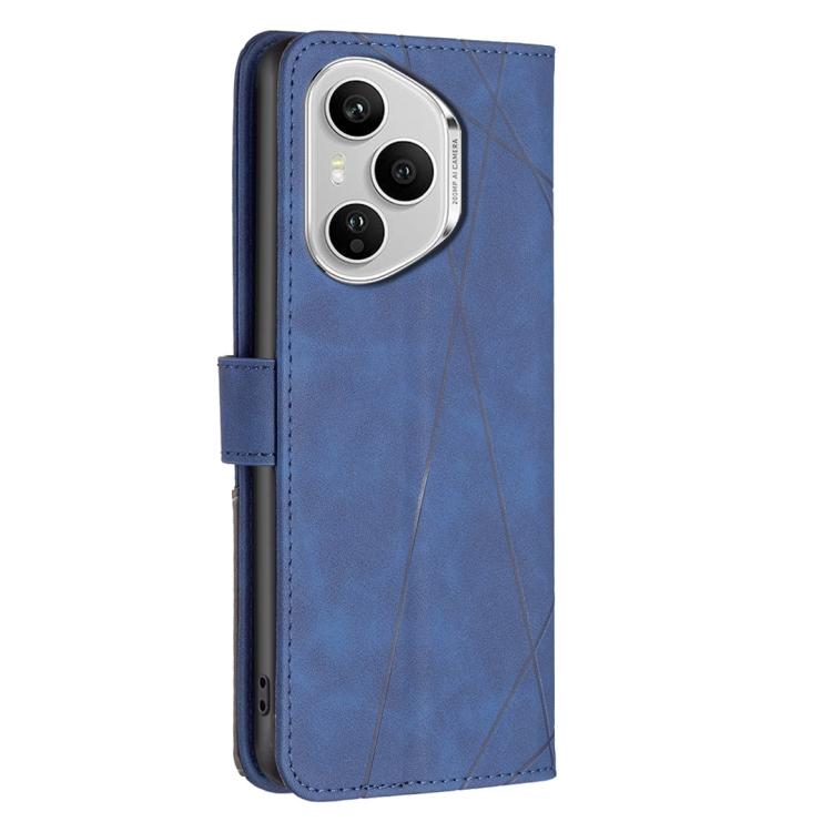 For Honor 400 Pro Global 160.8mm Magnetic Buckle Rhombus Texture Leather Phone Case