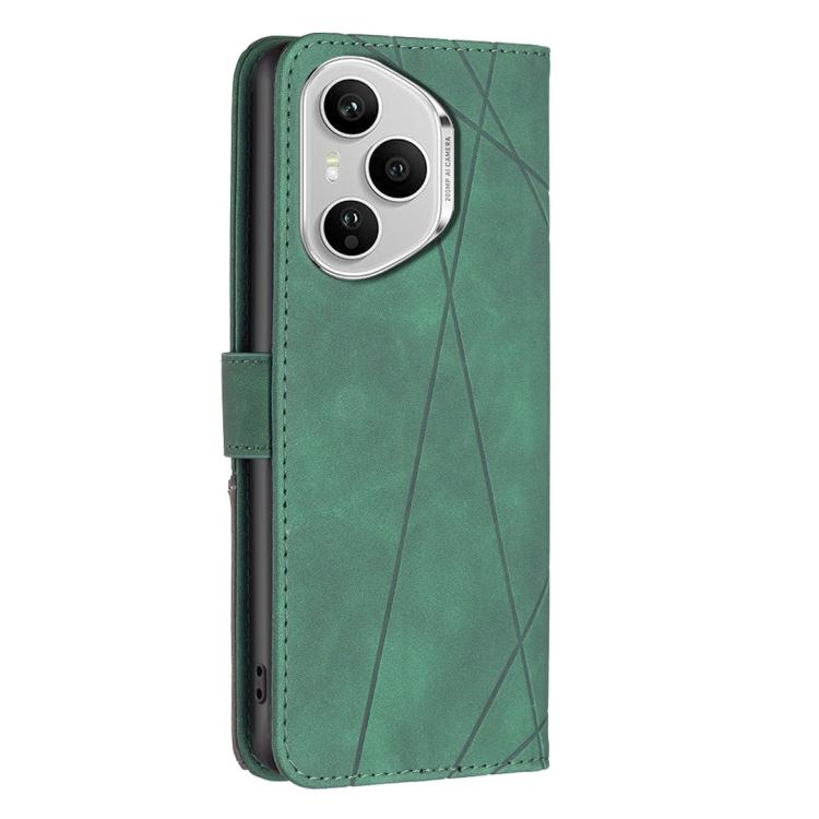 For Honor 400 Pro Global 160.8mm Magnetic Buckle Rhombus Texture Leather Phone Case
