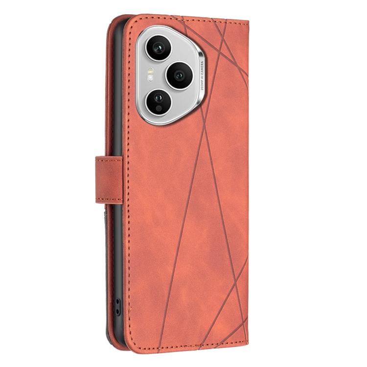 For Honor 400 Pro Global 160.8mm Magnetic Buckle Rhombus Texture Leather Phone Case