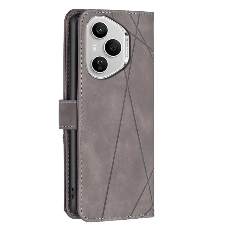 For Honor 400 Pro Global 160.8mm Magnetic Buckle Rhombus Texture Leather Phone Case