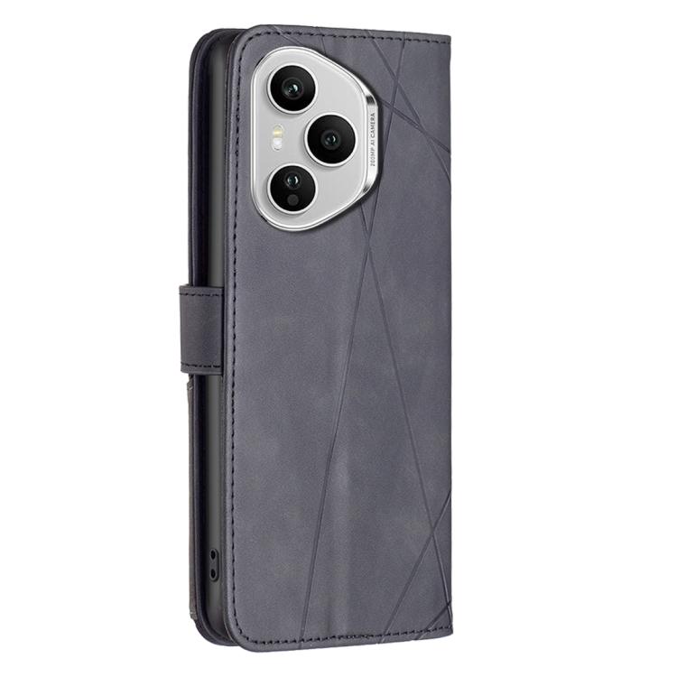 For Honor 400 Pro Global 160.8mm Magnetic Buckle Rhombus Texture Leather Phone Case