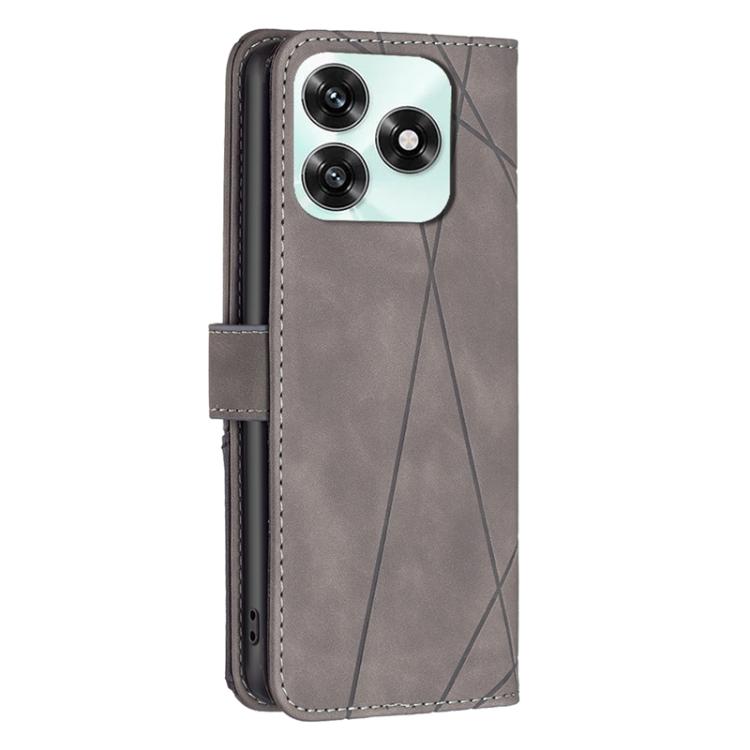 For Honor X5c 4G / X5c Plus Magnetic Buckle Rhombus Texture Leather Phone Case