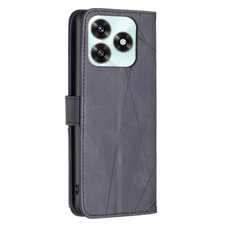 For Honor X5c 4G / X5c Plus Magnetic Buckle Rhombus Texture Leather Phone Case