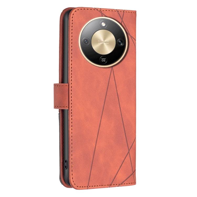 For Honor X9d 5G / X70 5G Magnetic Buckle Rhombus Texture Leather Phone Case