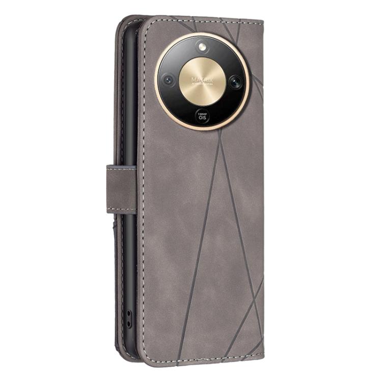 For Honor X9d 5G / X70 5G Magnetic Buckle Rhombus Texture Leather Phone Case