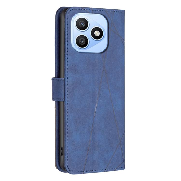 For Honor X8d 4G Magnetic Buckle Rhombus Texture Leather Phone Case