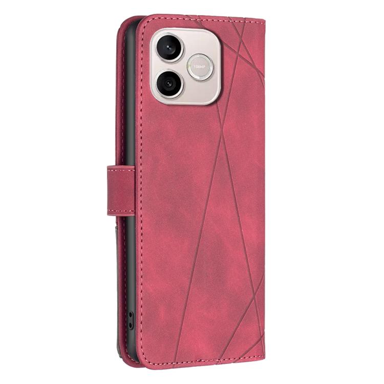 For Honor 600 Lite Global Magnetic Buckle Rhombus Texture Leather Phone Case