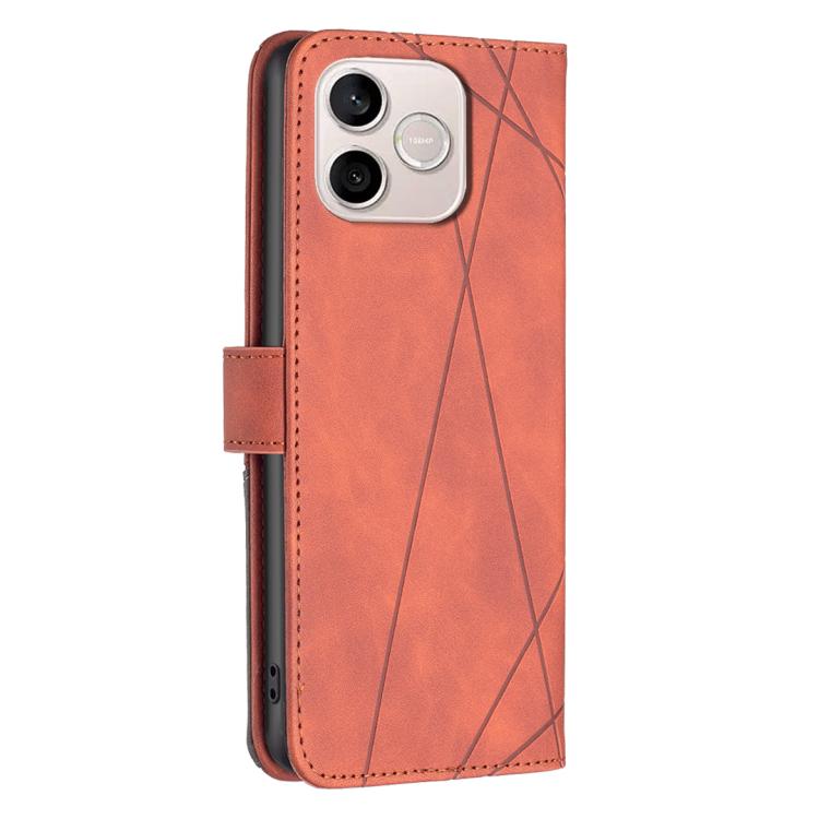 For Honor 600 Lite Global Magnetic Buckle Rhombus Texture Leather Phone Case