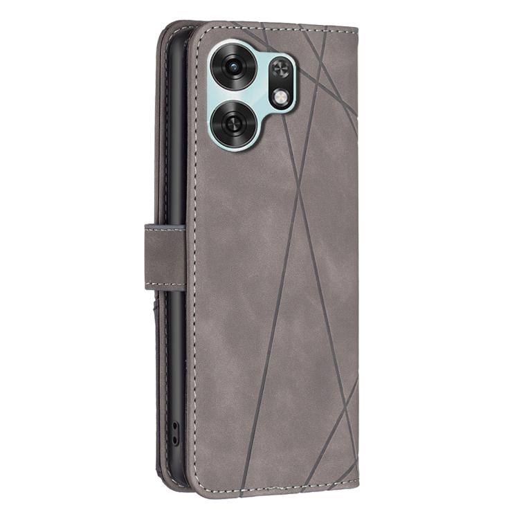 For Honor X6d 5G Magnetic Buckle Rhombus Texture Leather Phone Case