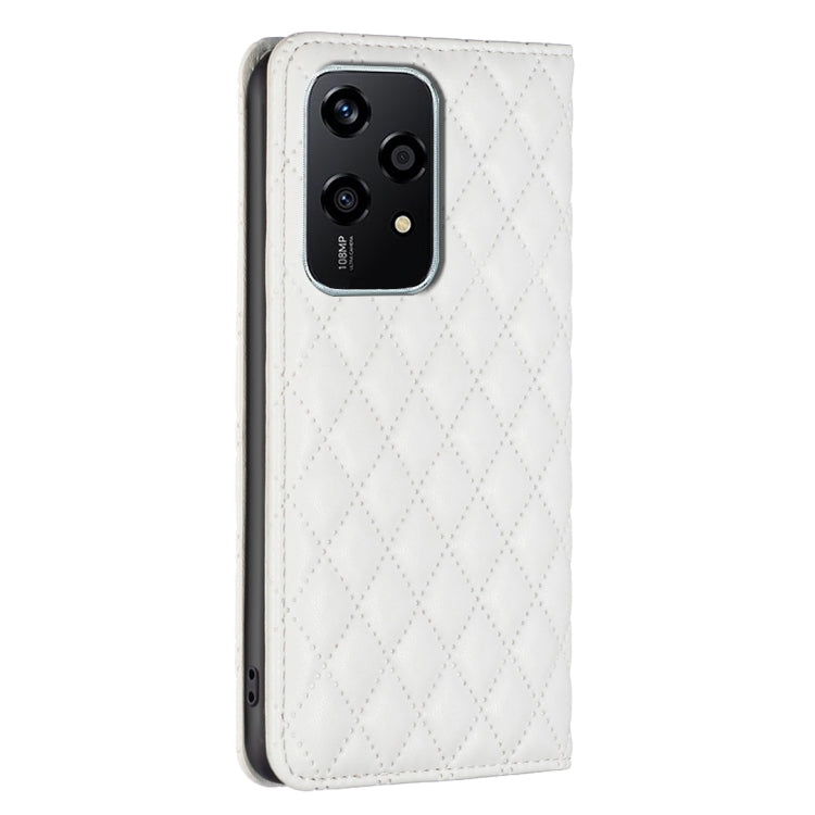 For Honor 200 Lite Global Diamond Lattice Magnetic Leather Flip Phone Case