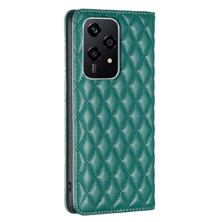 For Honor 200 Lite Global Diamond Lattice Magnetic Leather Flip Phone Case