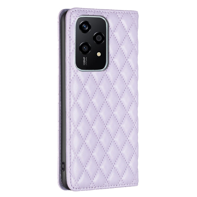 For Honor 200 Lite Global Diamond Lattice Magnetic Leather Flip Phone Case