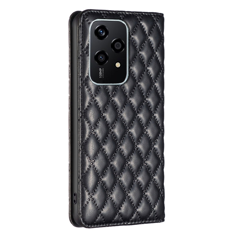 For Honor 200 Lite Global Diamond Lattice Magnetic Leather Flip Phone Case
