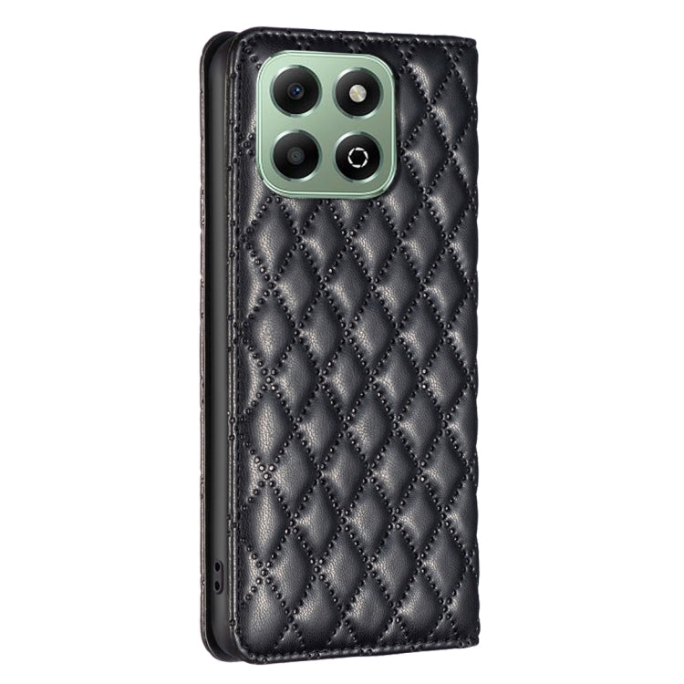 For Honor X6b Diamond Lattice Magnetic Leather Flip Phone Case