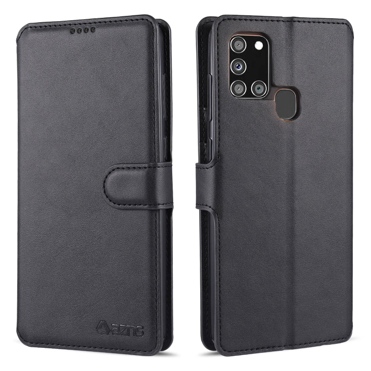 For Samsung Galaxy A21s AZNS Calf Texture Horizontal Flip Leather Case with Holder & Card Slots & Wallet & Photo Frame