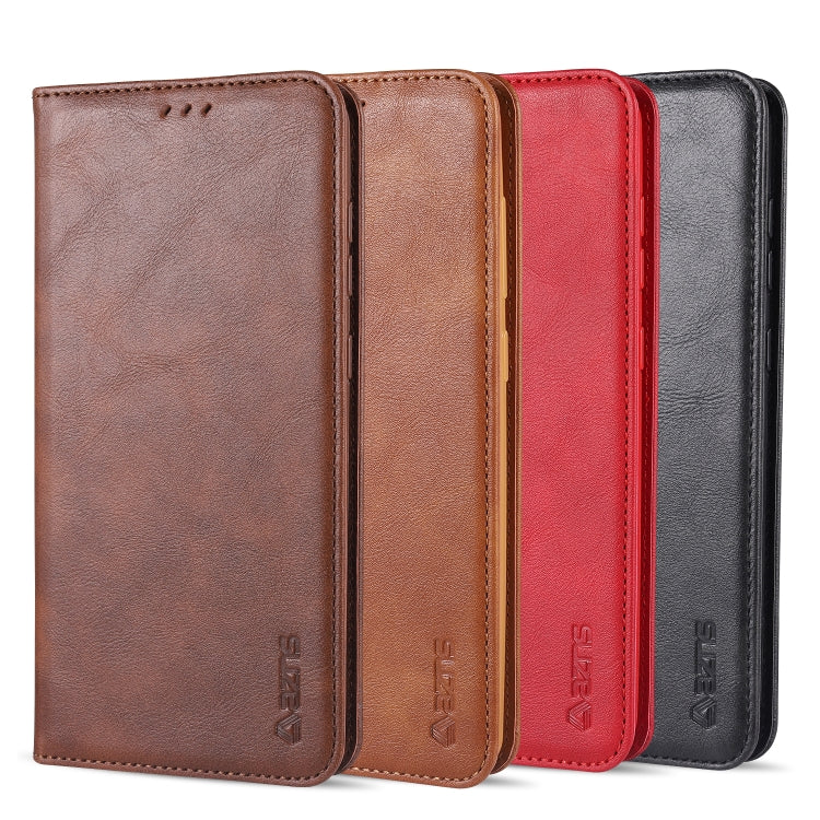 For Samsung Galaxy A21s AZNS Retro Texture Magnetic Horizontal Flip PU Leather Case with Holder & Card Slots & Photo Frame