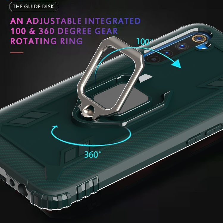 For OPPO Realme 6 Pro Carbon Fiber Protective Case with 360 Degree Rotating Ring Holder