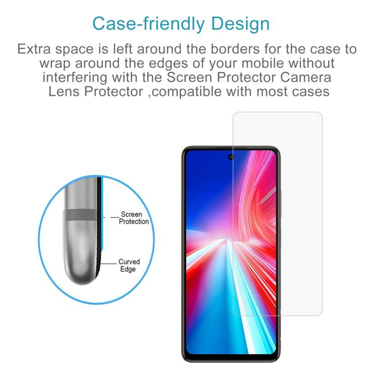 For itel P55T 50pcs 0.26mm 9H 2.5D Tempered Glass Film