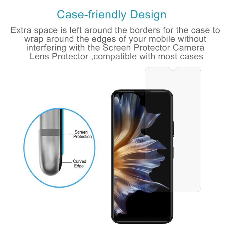 For itel TS Pro 50pcs 0.26mm 9H 2.5D Tempered Glass Film