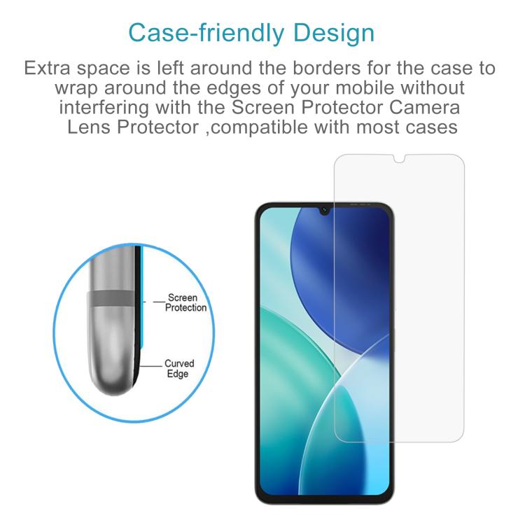 For itel A100 4G 50pcs 0.26mm 9H 2.5D Tempered Glass Film