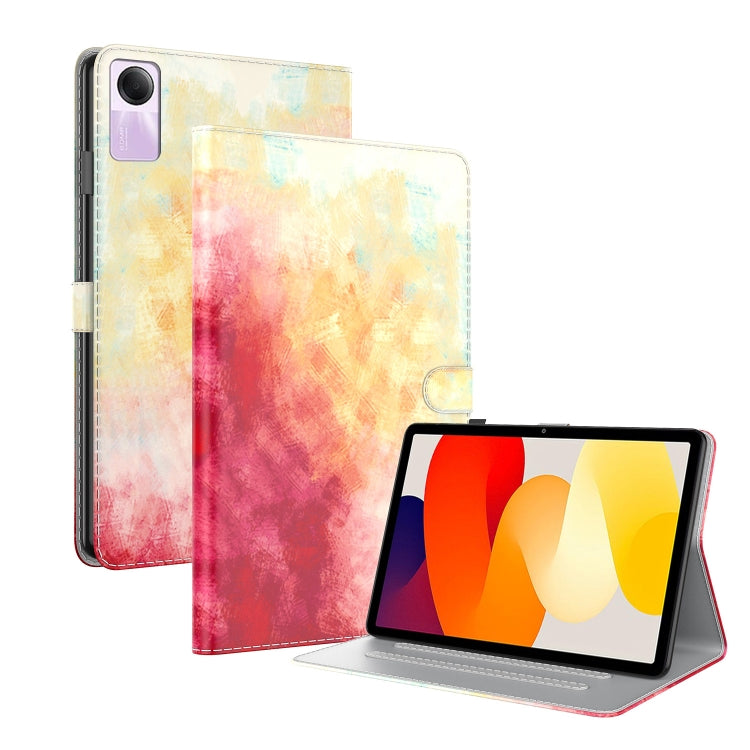 For Xiaomi Redmi Pad SE 11 inch Watercolor Pattern Flip Leather Tablet Case