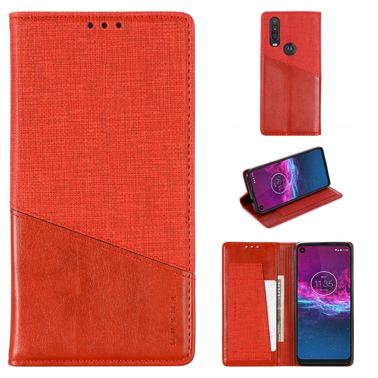 For Motorola One Action MUXMA MX109 Horizontal Flip Leather Case with Holder & Card Slot & Wallet Function