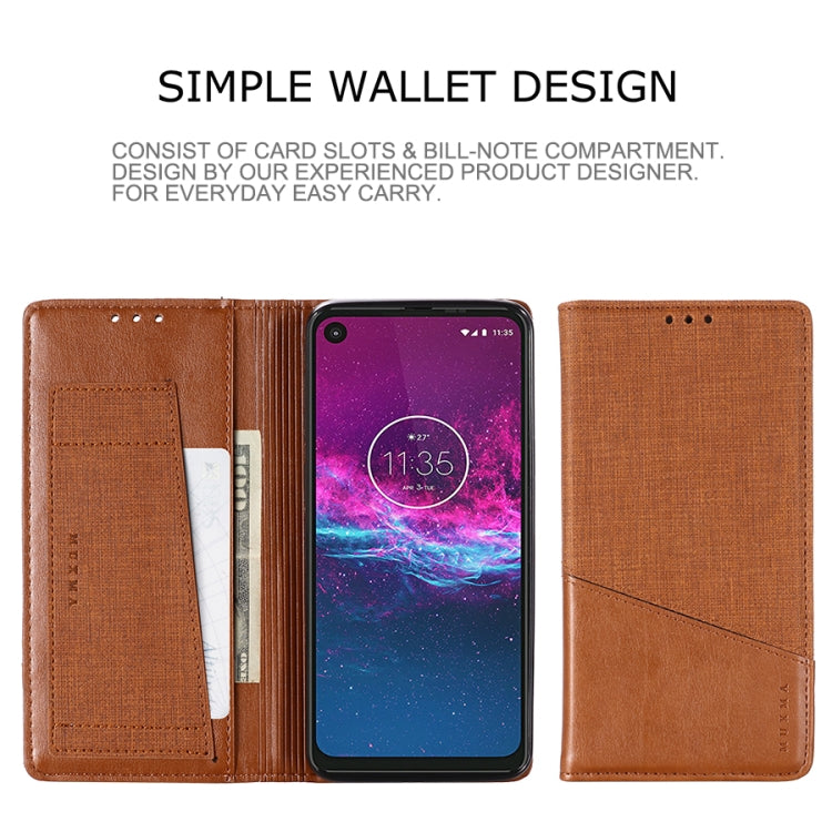 For Motorola One Action MUXMA MX109 Horizontal Flip Leather Case with Holder & Card Slot & Wallet Function