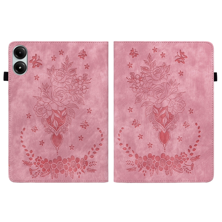 For Xiaomi Redmi Pad Pro 12.1 Butterfly Rose Embossed Leather Tablet Case