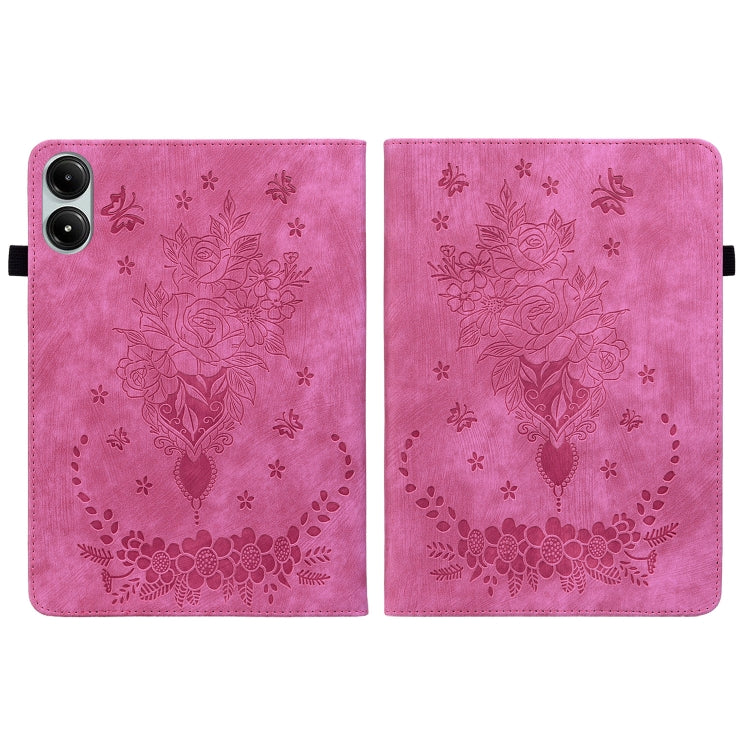 For Xiaomi Redmi Pad Pro 12.1 Butterfly Rose Embossed Leather Tablet Case