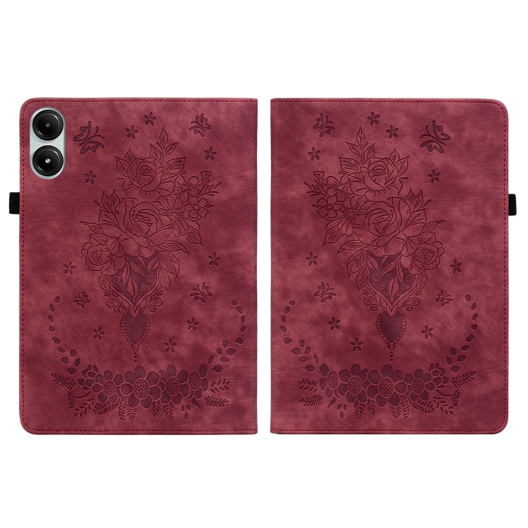 For Xiaomi Redmi Pad Pro 12.1 Butterfly Rose Embossed Leather Tablet Case