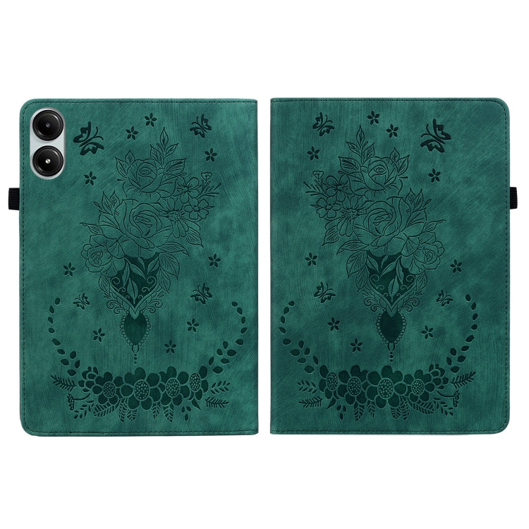 For Xiaomi Redmi Pad Pro 12.1 Butterfly Rose Embossed Leather Tablet Case
