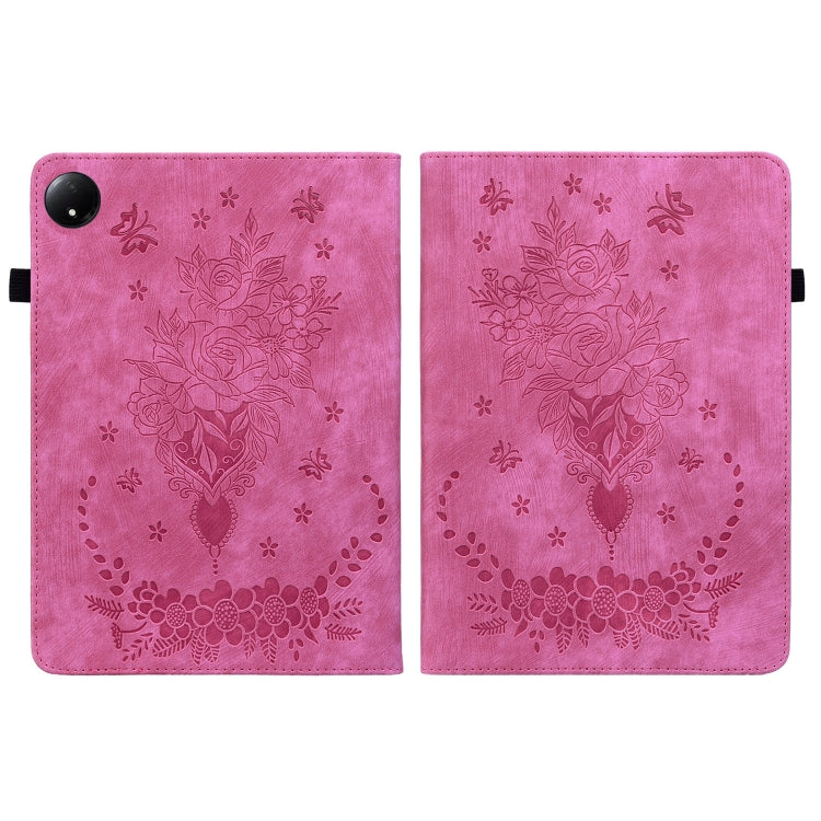 For Xiaomi Redmi Pad SE 8.7 Butterfly Rose Embossed Leather Tablet Case