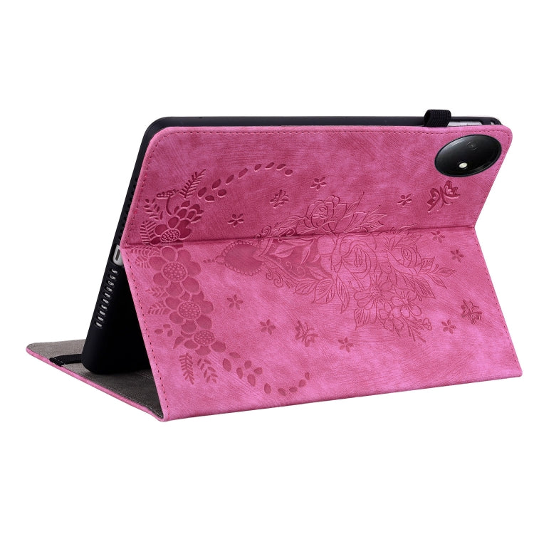 For Xiaomi Redmi Pad SE 8.7 Butterfly Rose Embossed Leather Tablet Case