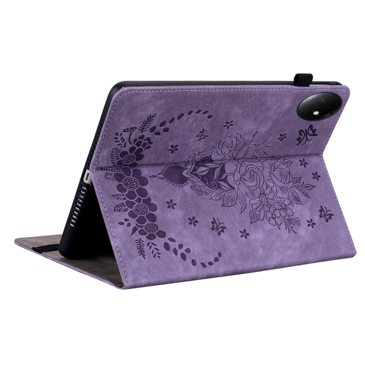 For Xiaomi Redmi Pad SE 8.7 Butterfly Rose Embossed Leather Tablet Case