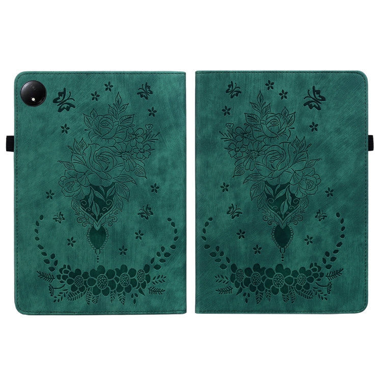 For Xiaomi Redmi Pad SE 8.7 Butterfly Rose Embossed Leather Tablet Case