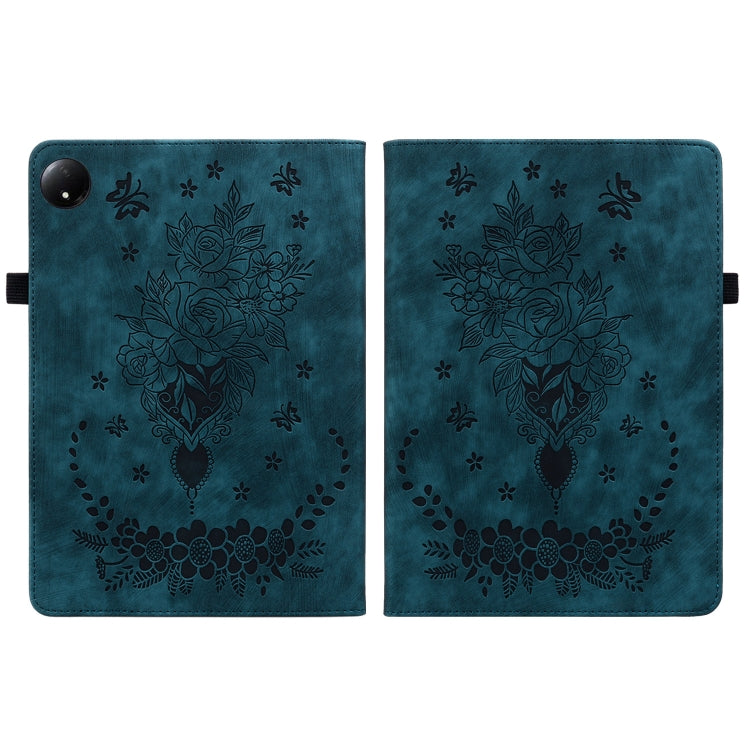 For Xiaomi Redmi Pad SE 8.7 Butterfly Rose Embossed Leather Tablet Case