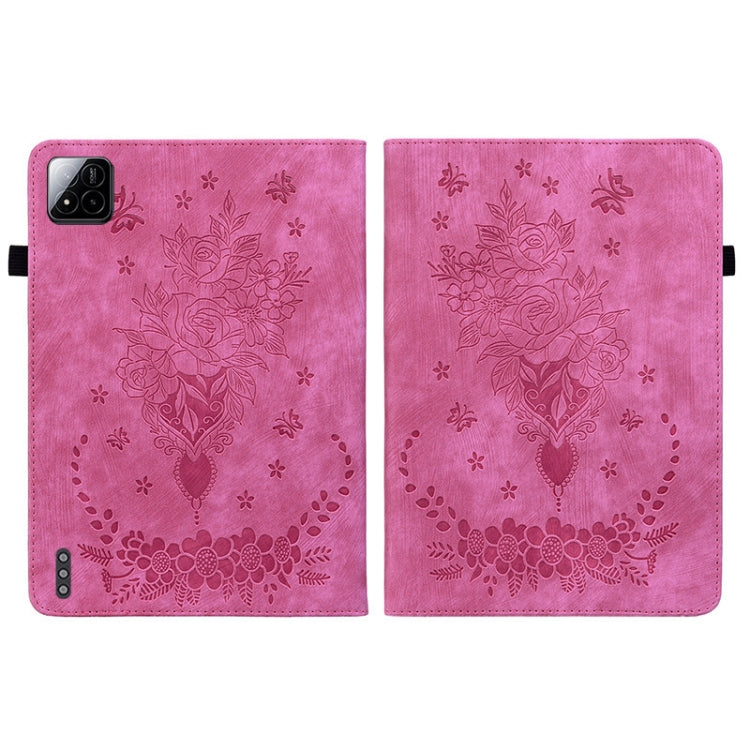 For Xiaomi Pad 7 / Pad 7 Pro Butterfly Rose Embossed Leather Tablet Case