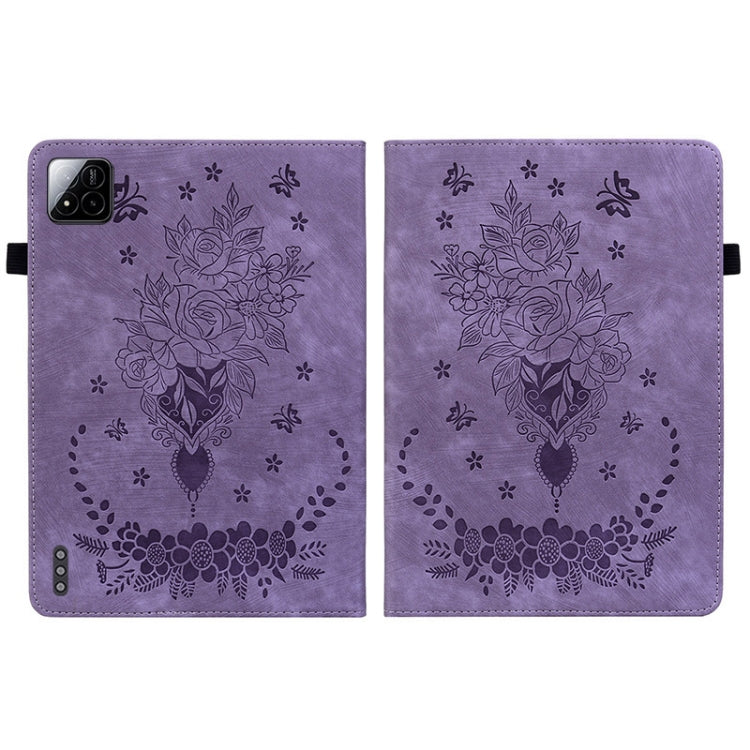 For Xiaomi Pad 7 / Pad 7 Pro Butterfly Rose Embossed Leather Tablet Case