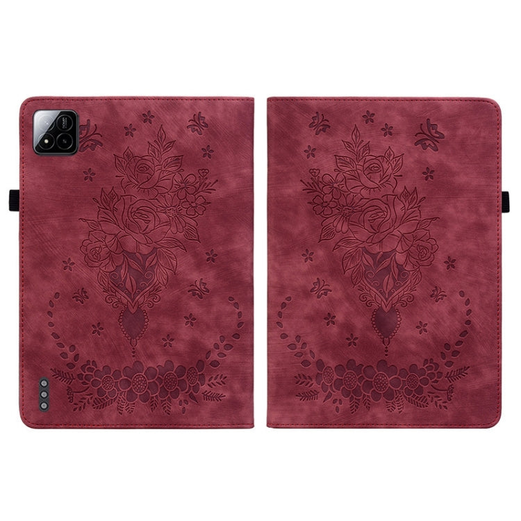 For Xiaomi Pad 7 / Pad 7 Pro Butterfly Rose Embossed Leather Tablet Case