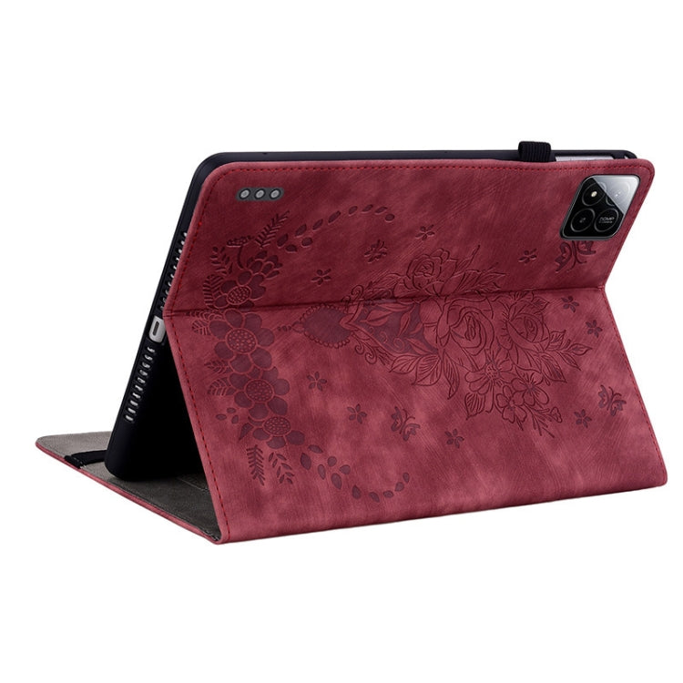 For Xiaomi Pad 7 / Pad 7 Pro Butterfly Rose Embossed Leather Tablet Case