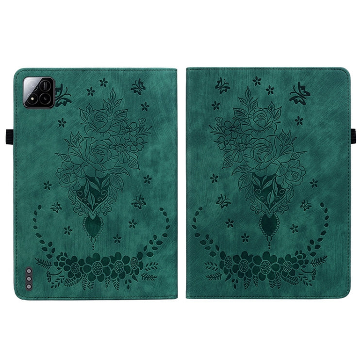 For Xiaomi Pad 7 / Pad 7 Pro Butterfly Rose Embossed Leather Tablet Case