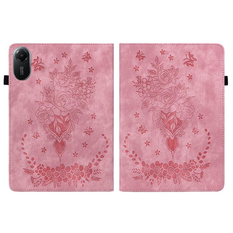 For Redmi Pad 2 / Redmi Pad SE 11 2025 Butterfly Rose Embossed Leather Tablet Case