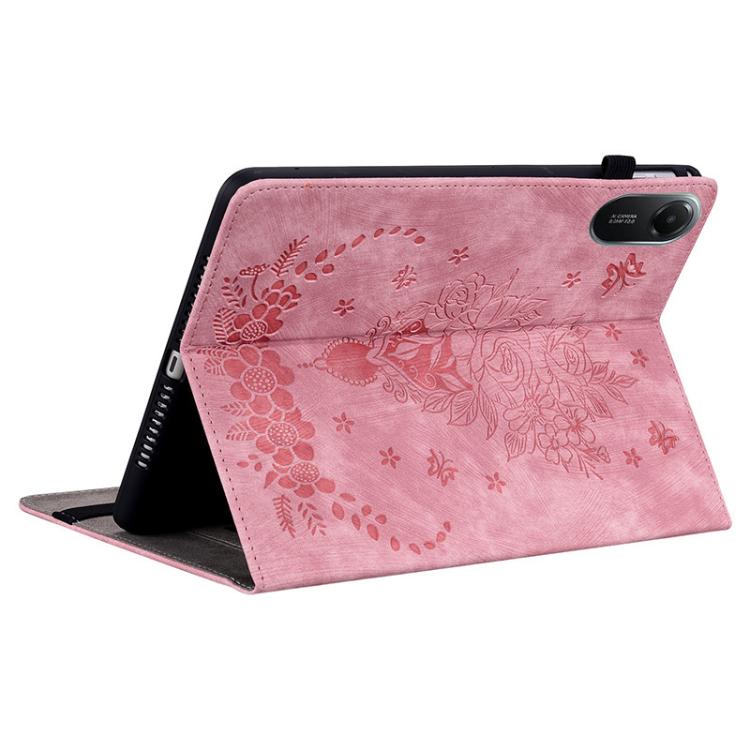 For Redmi Pad 2 / Redmi Pad SE 11 2025 Butterfly Rose Embossed Leather Tablet Case